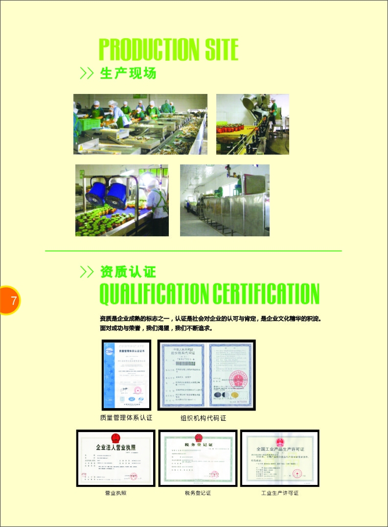 宕府王公司渠江牌四川泡菜招商手册