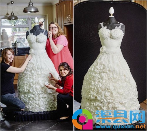 艺术家花300小时做出“可以吃的婚纱”(图)