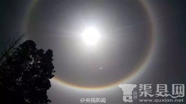 自带光环：陕西多地出现壮观日晕