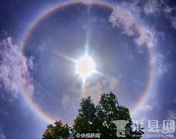 自带光环：陕西多地出现壮观日晕