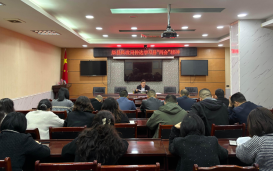 县民政局召开专题会议传达学习县两会精神