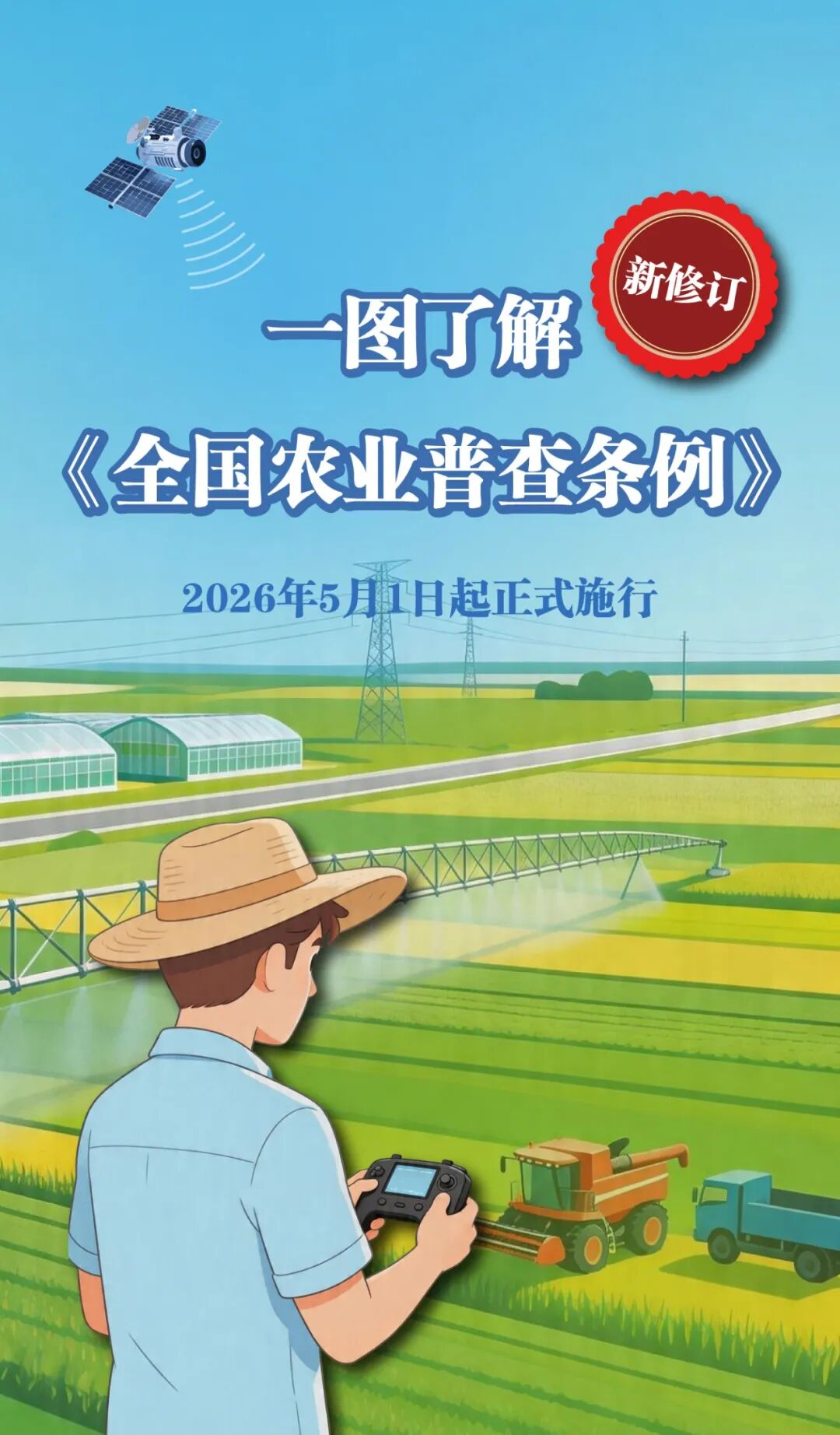 一图读懂丨人手一份！新修订《全国农业普查条例》5月1日起施行