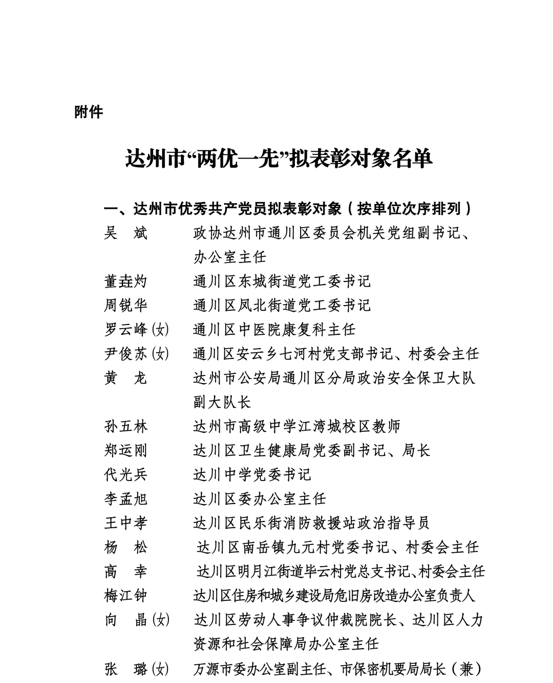 正在公示！渠县这些个人和组织拟获表彰